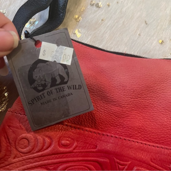 NWT Red Embossed Leather Solo Bag Spirit Of The Wild - Picture 4 of 10